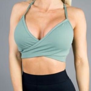 Alphalete Wrap Around Bra- White AND Blue XS